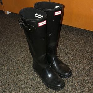 Tall glossy hunter rain boots